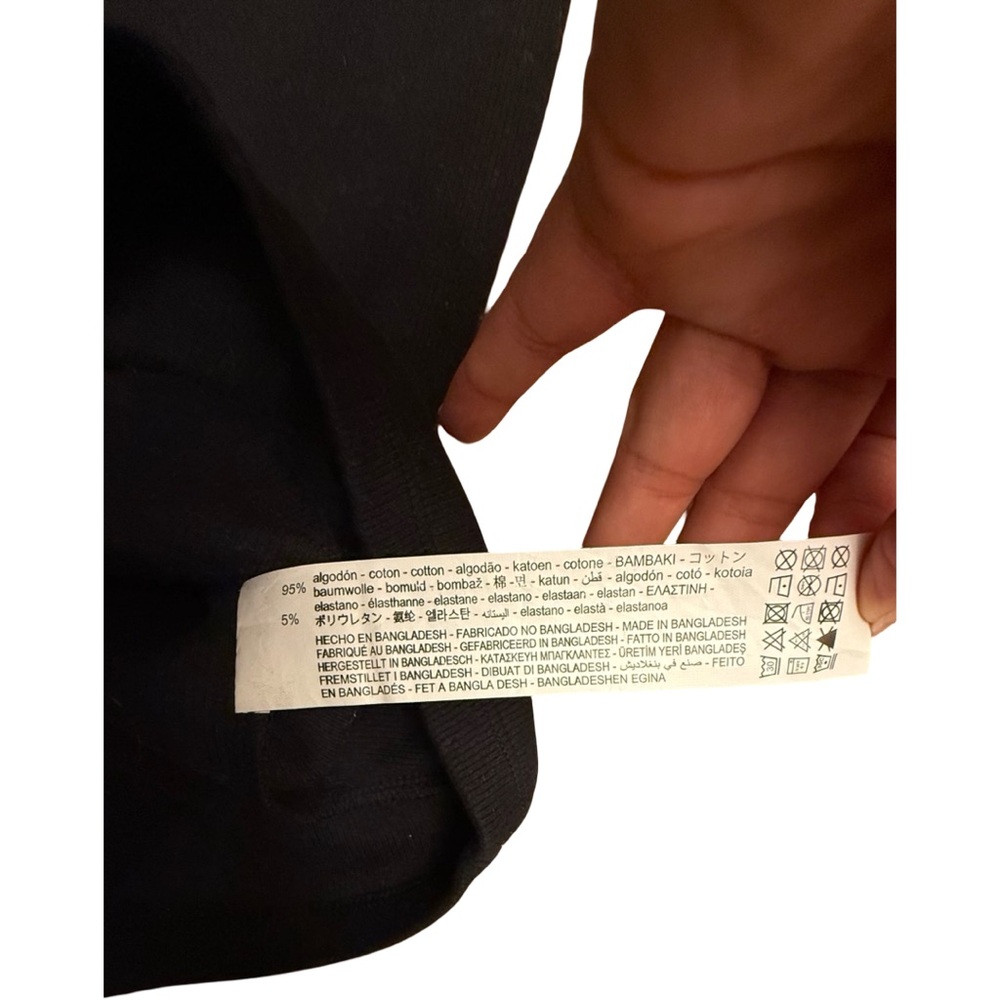 ZARA Black Ribbed Cotton Maxi Dress – M Stretch Knit, Made in Bangladesh - Picture 6 of 7